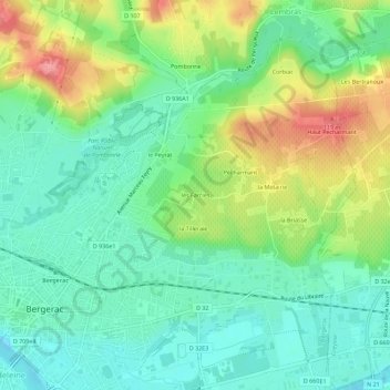 les Farcies topographic map, elevation, terrain