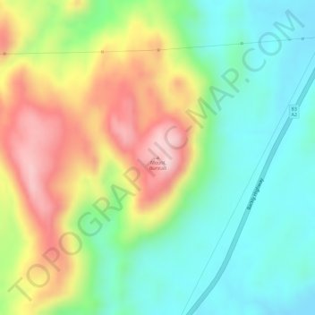 Mount Burstall topographic map, elevation, terrain