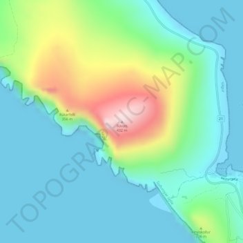 Rávan topographic map, elevation, terrain