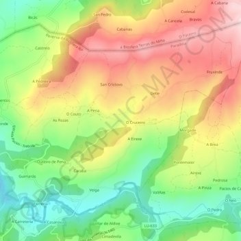Mirallos topographic map, elevation, terrain