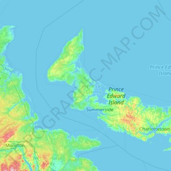 Prince topographic map, elevation, terrain