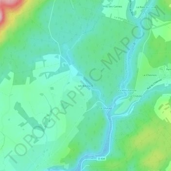 Les Baraques topographic map, elevation, terrain