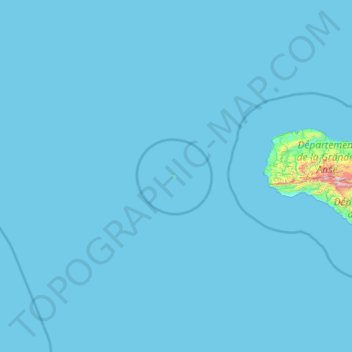 Caribbean topographic map, elevation, terrain