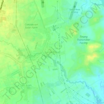 Santa Rosa topographic map, elevation, terrain