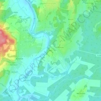 Sterz topographic map, elevation, terrain