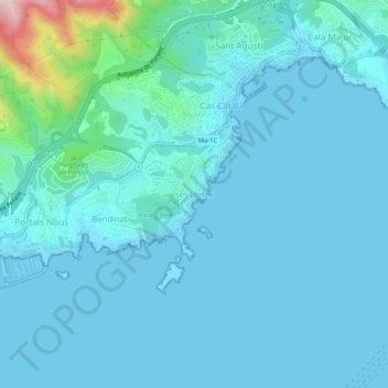 ses Illetes topographic map, elevation, terrain
