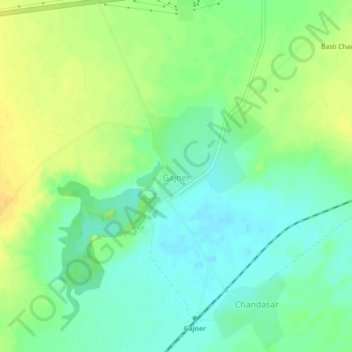 Gajner topographic map, elevation, terrain