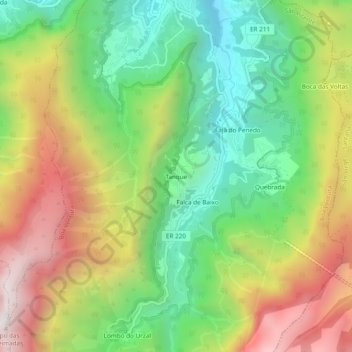 Tanque topographic map, elevation, terrain
