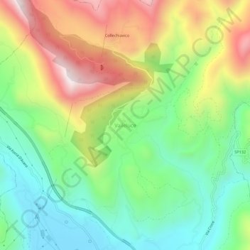 Valleluce topographic map, elevation, terrain