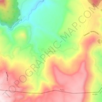 Örencik topographic map, elevation, terrain