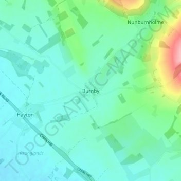 Burnby topographic map, elevation, terrain