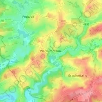 Warmifontaine topographic map, elevation, terrain