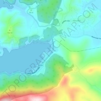 Güvercinlik topographic map, elevation, terrain