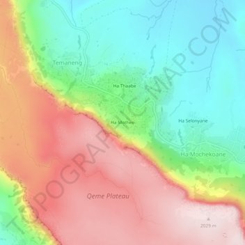 Ha Motheo topographic map, elevation, terrain