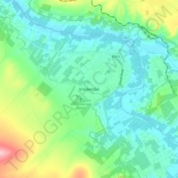 Vredendal topographic map, elevation, terrain