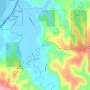 Elk River topographic map, elevation, terrain