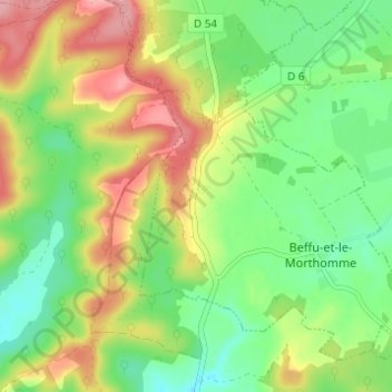 Le Morthomme topographic map, elevation, terrain