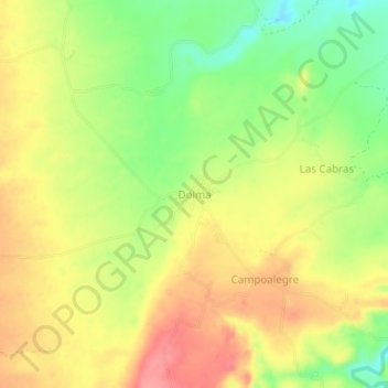 Doima topographic map, elevation, terrain