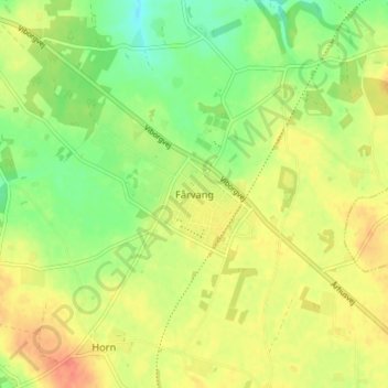 Fårvang topographic map, elevation, terrain