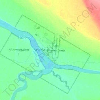 Shamattawa topographic map, elevation, terrain