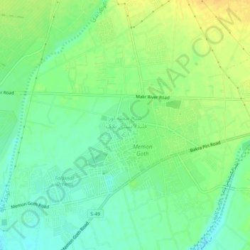 Shaikh Muhallah And Qalanda Basti Block-A topographic map, elevation, terrain