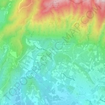 Leis Ardoins topographic map, elevation, terrain