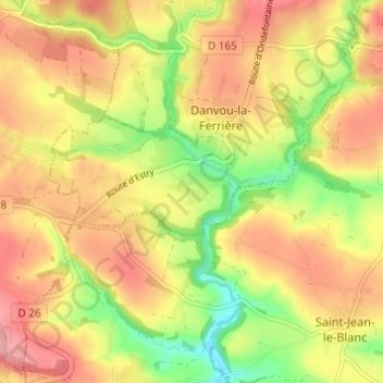 Linoudel topographic map, elevation, terrain