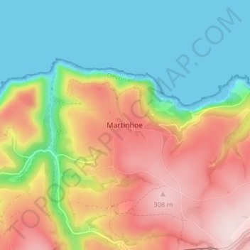 Martinhoe topographic map, elevation, terrain