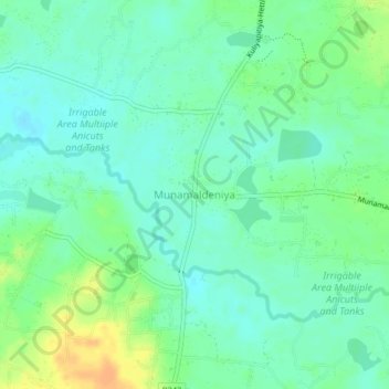 Munamaldeniya topographic map, elevation, terrain