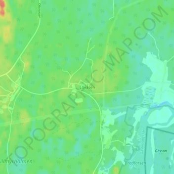 Lövåsen topographic map, elevation, terrain