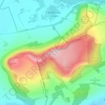 Benarty Hill topographic map, elevation, terrain