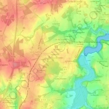 Les Drolus topographic map, elevation, terrain