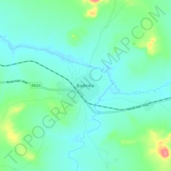 Badinko topographic map, elevation, terrain
