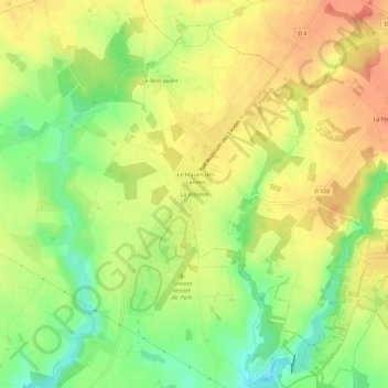 La Rosière topographic map, elevation, terrain