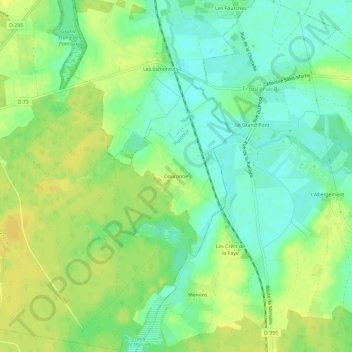 Couronne topographic map, elevation, terrain