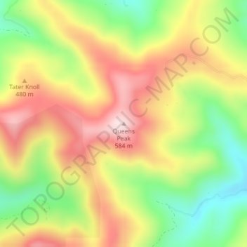 Queens Peak topographic map, elevation, terrain