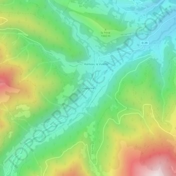 Lesponne topographic map, elevation, terrain