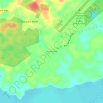 Aparecida topographic map, elevation, terrain