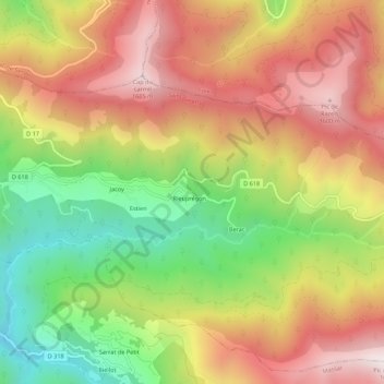 Mourouet topographic map, elevation, terrain