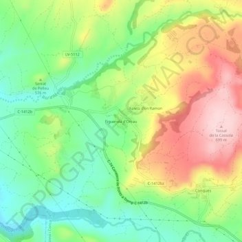 Figuerola d'Orcau topographic map, elevation, terrain