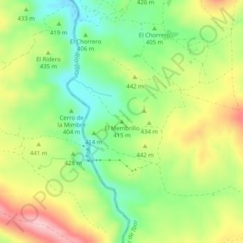 El Membrillo topographic map, elevation, terrain