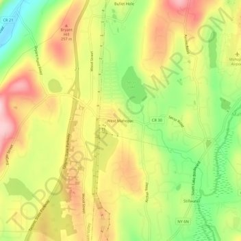 West Mahopac topographic map, elevation, terrain