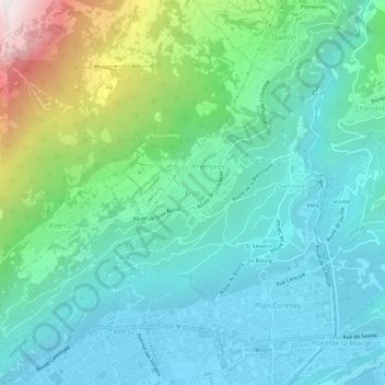 Erde topographic map, elevation, terrain