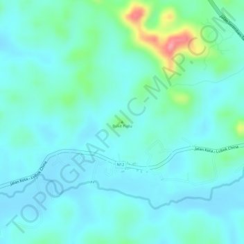 Bukit Piatu topographic map, elevation, terrain