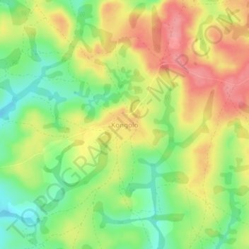 Kongolo topographic map, elevation, terrain