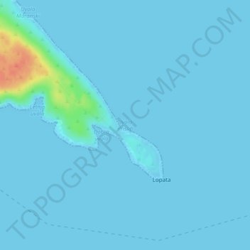 Uvala Prislih topographic map, elevation, terrain