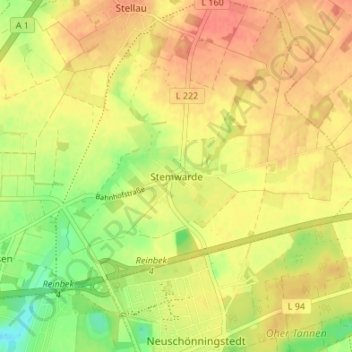Stemwarde topographic map, elevation, terrain