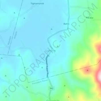 Luhong topographic map, elevation, terrain