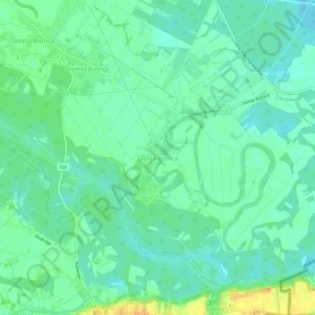 Dolnja Bistrica topographic map, elevation, terrain