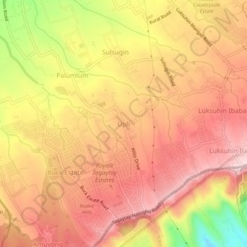 Upli topographic map, elevation, terrain